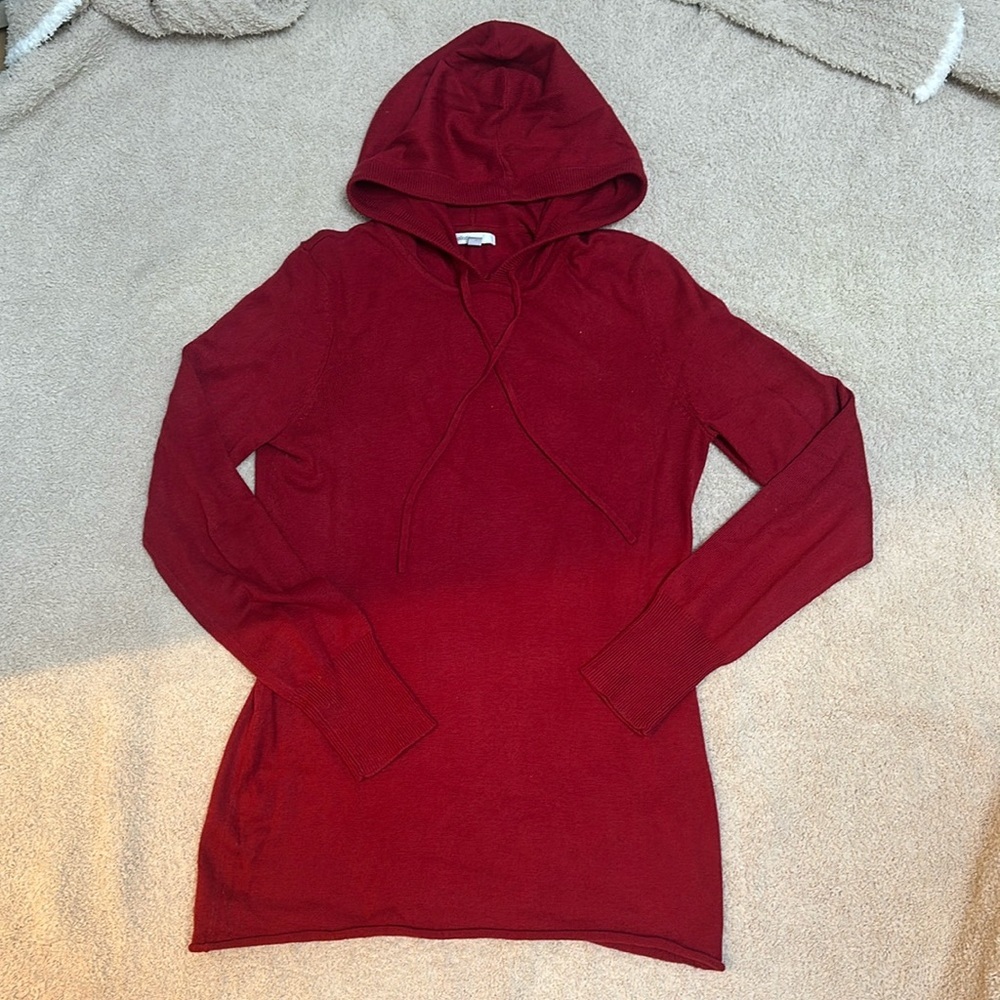 GAP red hooded long length sweater